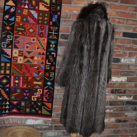 Full Length Raccoon Fur Coat Winter Jacket M 10 - Picture 5 of 9
